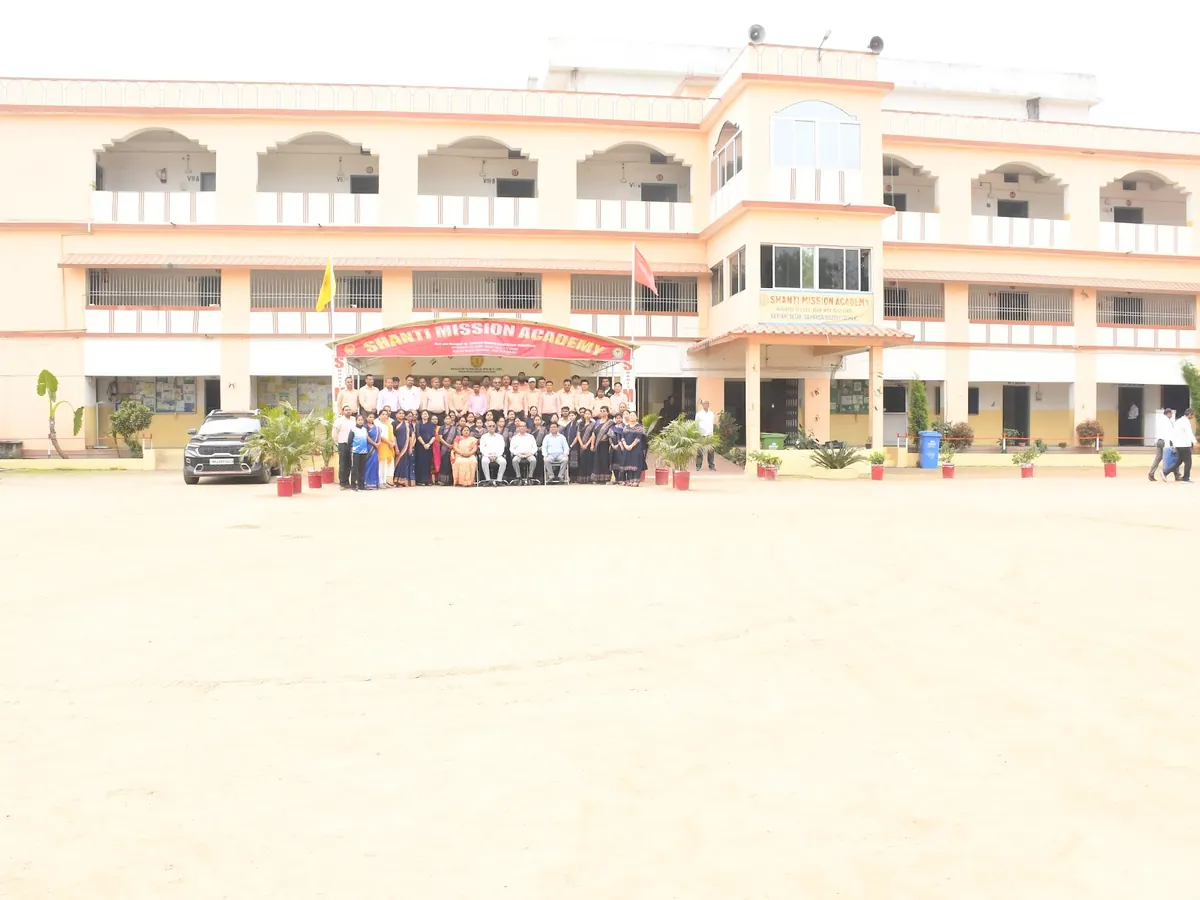 The main teaching block and the school ground
