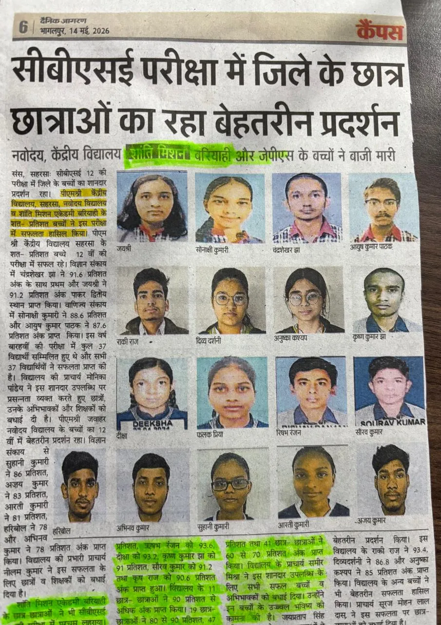 “Excellent performance by the district’s students in the CBSE examination”
