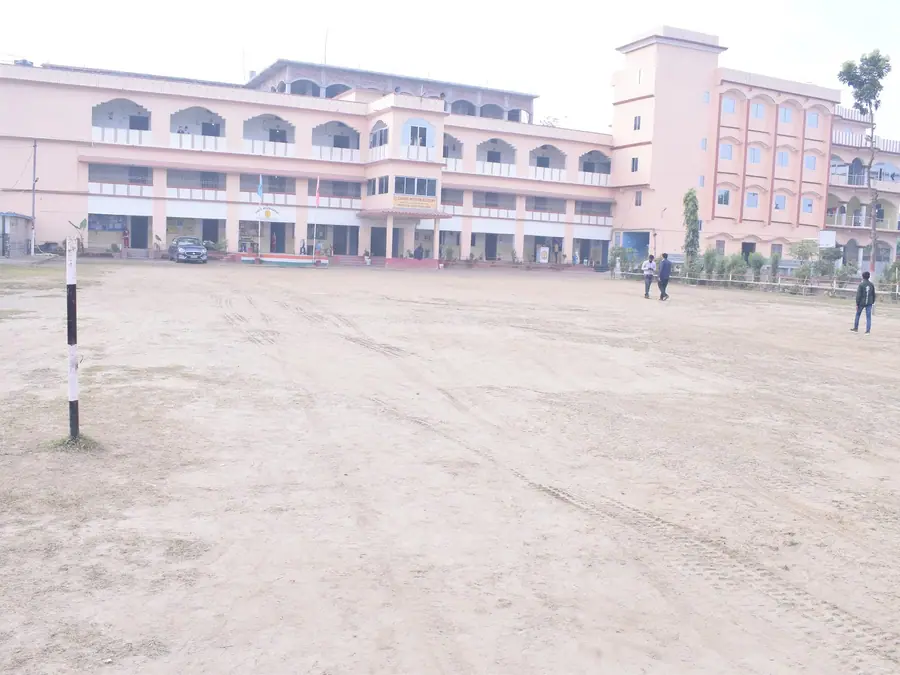 The school façade from the road