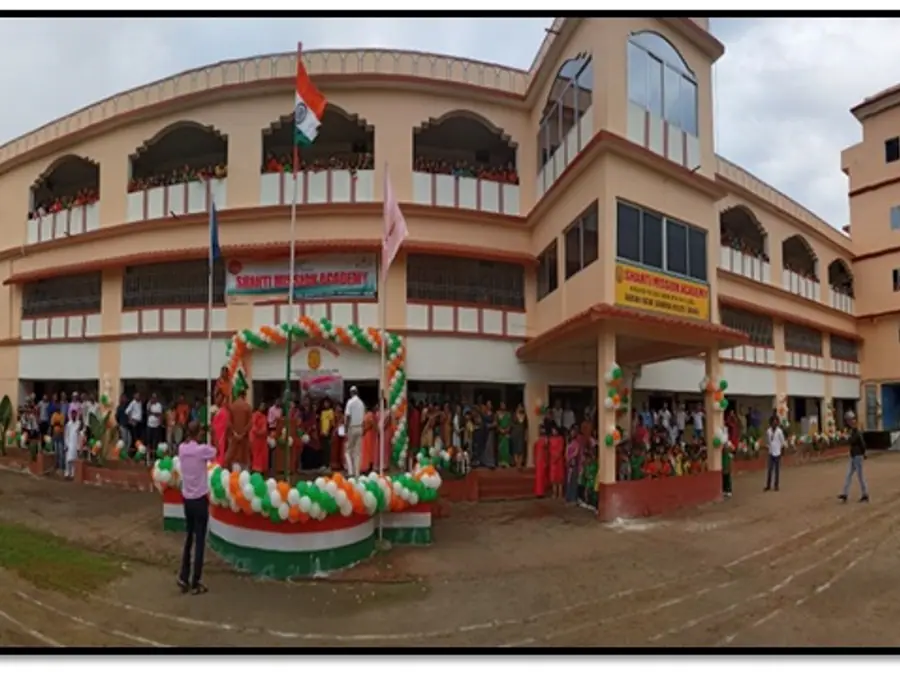 The building in tricolour