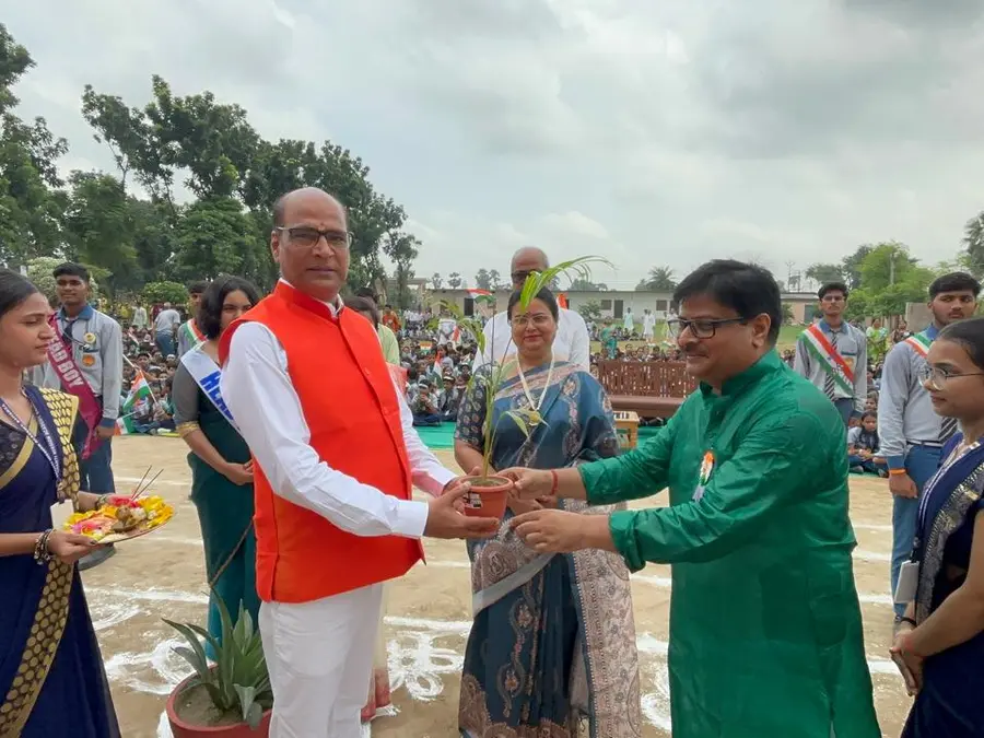 Welcoming the chief guest