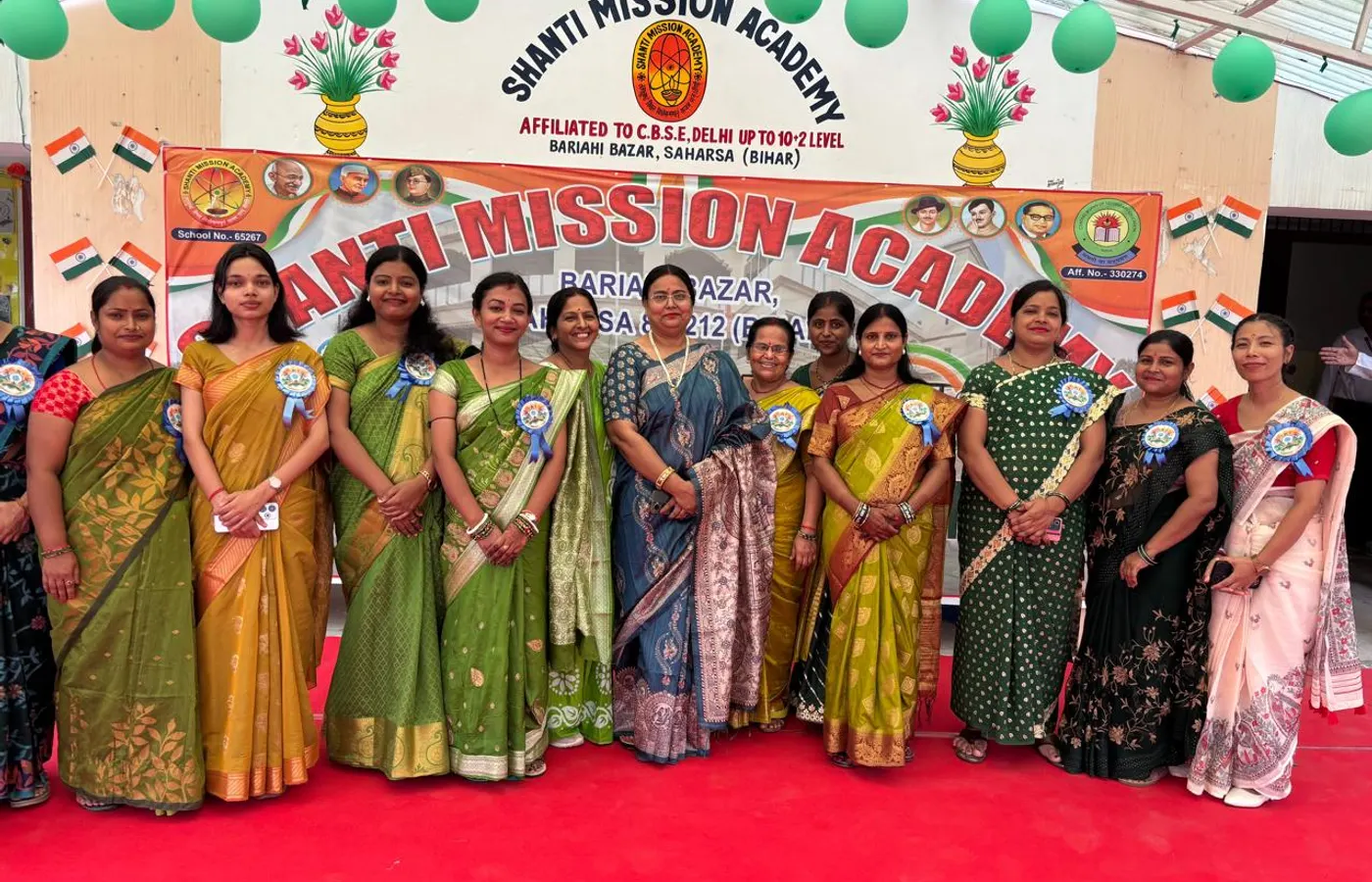 Teachers and management on the red carpet