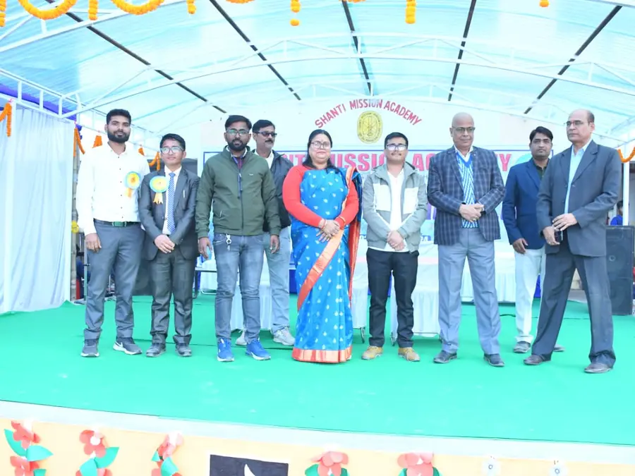 Guests on stage at a school function