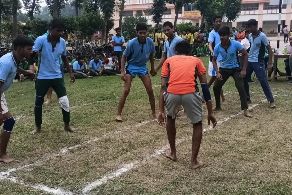 Inter-house kabaddi, the circle drawn on the ground