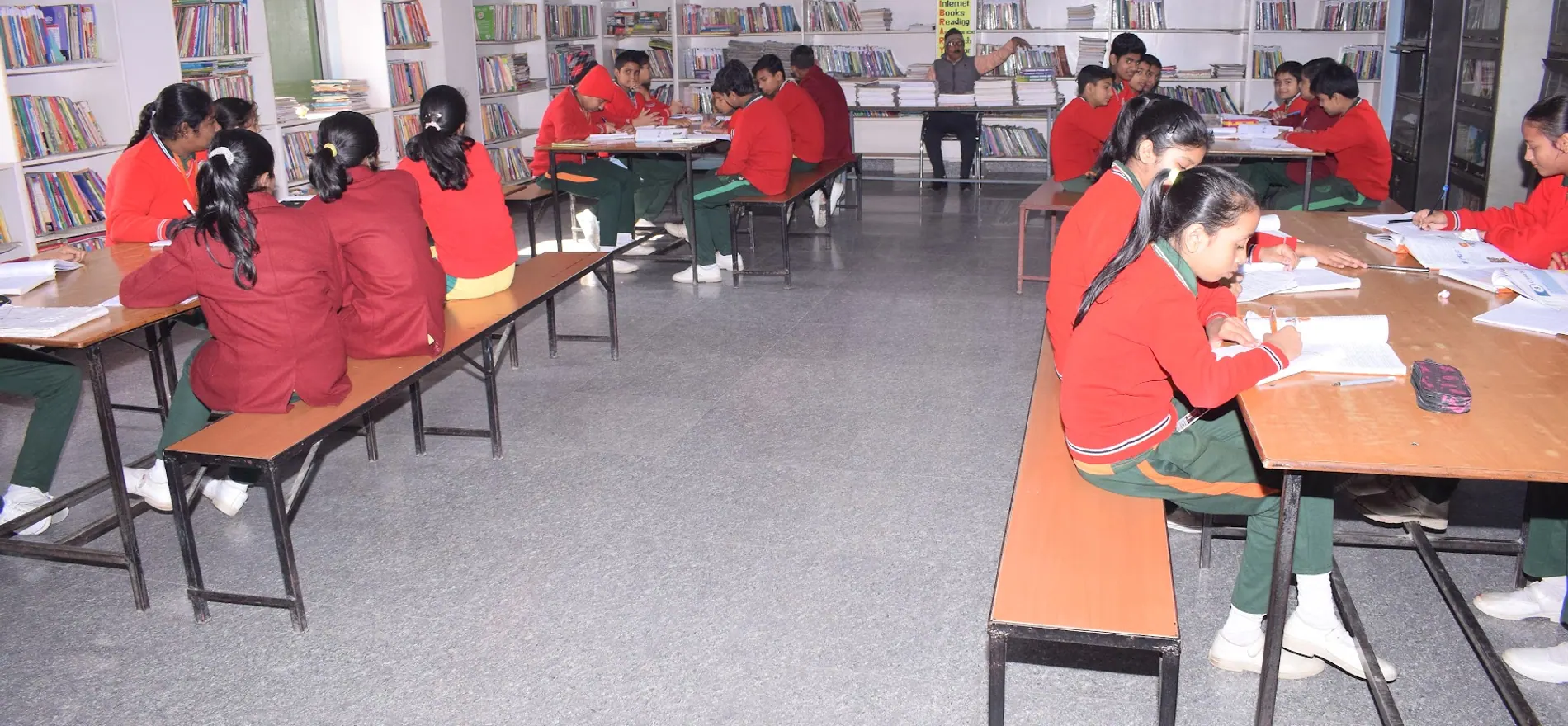Reading in the school library