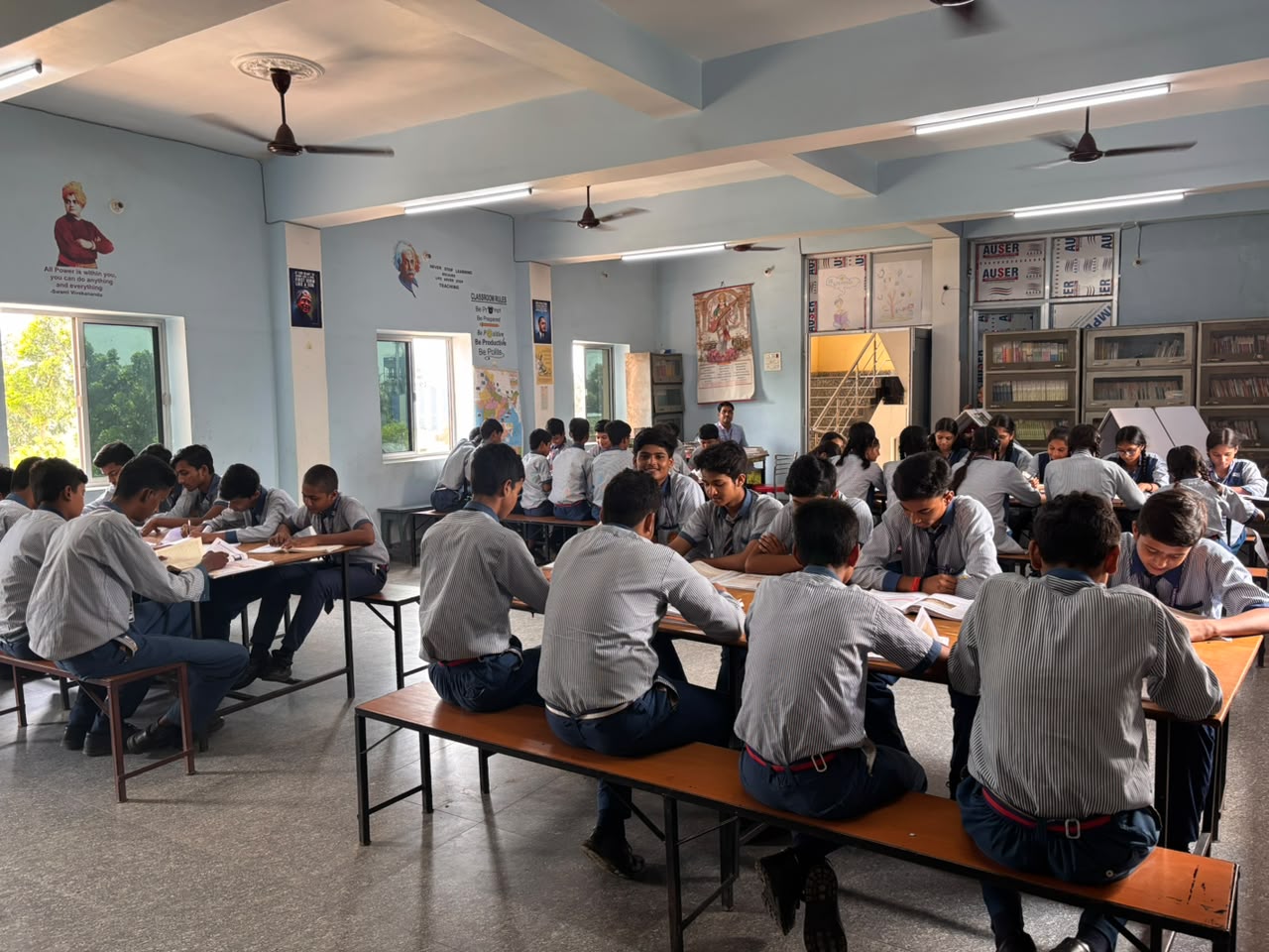 Reading in the school library